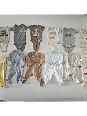 Preemie Baby Boy Clothes 12 Piece Bundle- Carter's - Gerber - Wonder Nation